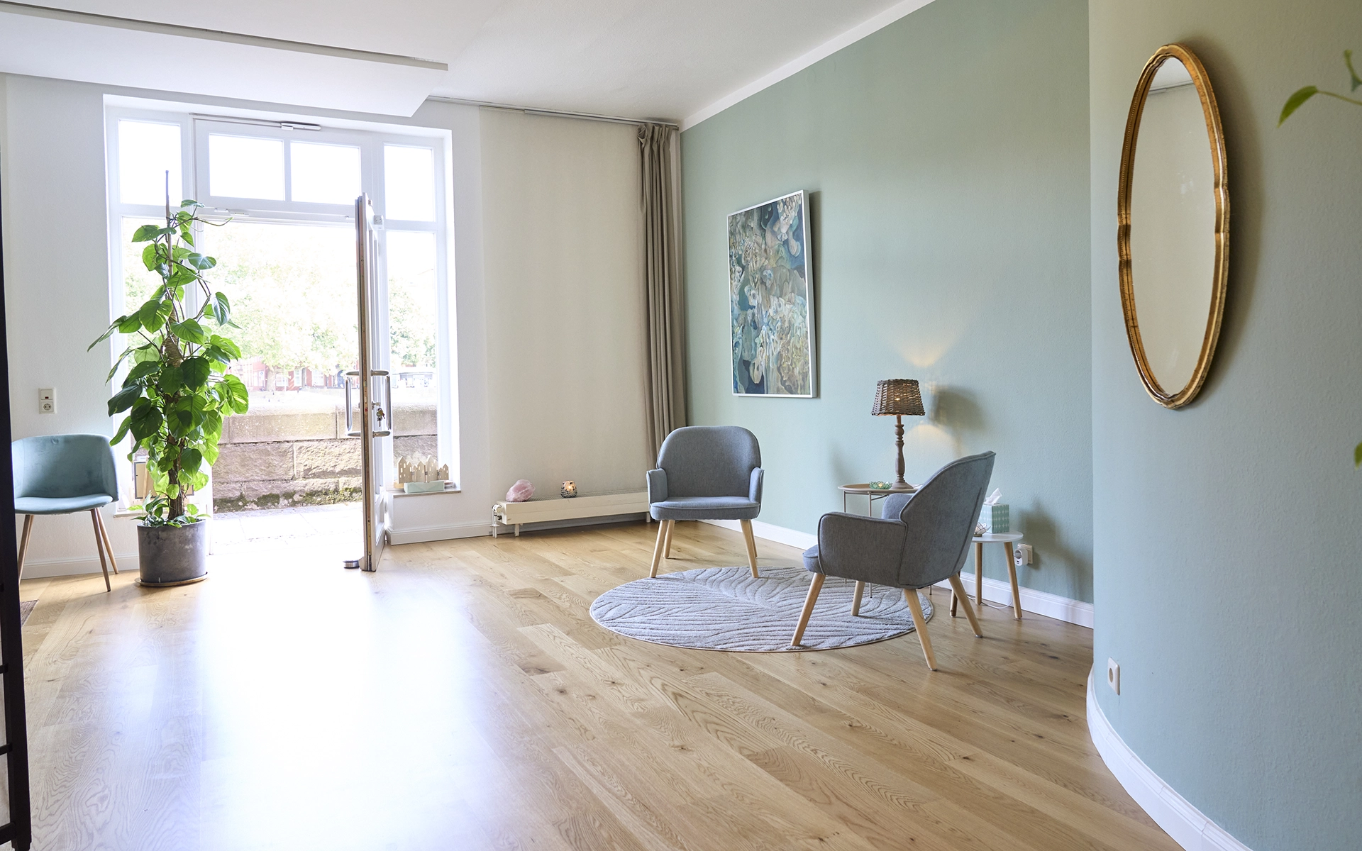 Praxis Flussbett in Bremen auf dem Teerhof: Ansicht des Coaching-Bereiches